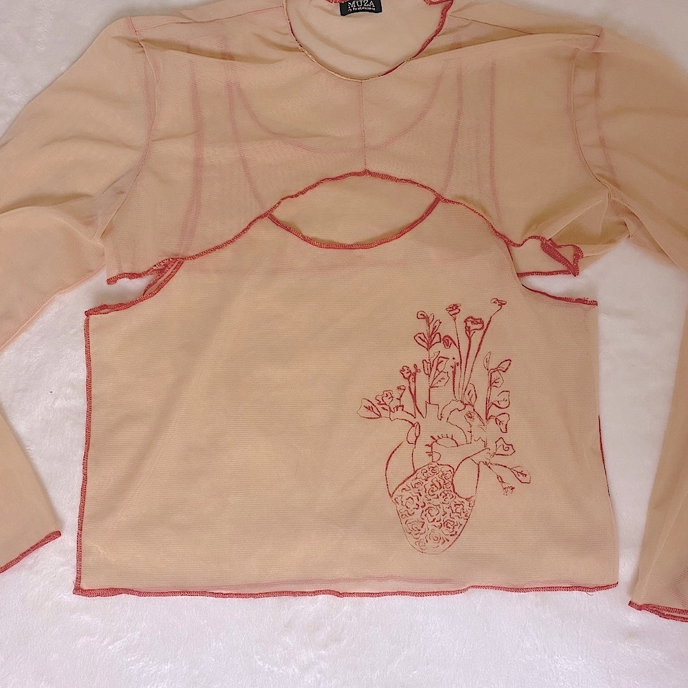 2 Piece Fenix Corazón Sheer Top